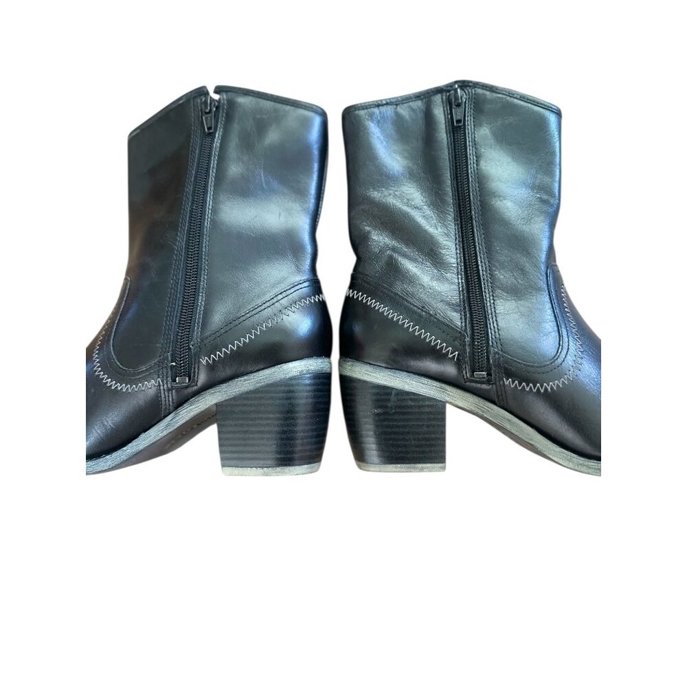 Cowgirl Leather Western Boots Women 8 Black Thinsulate Waterproof Equestrian - Picture 9 of 16